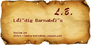 Lédig Barnabás névjegykártya
